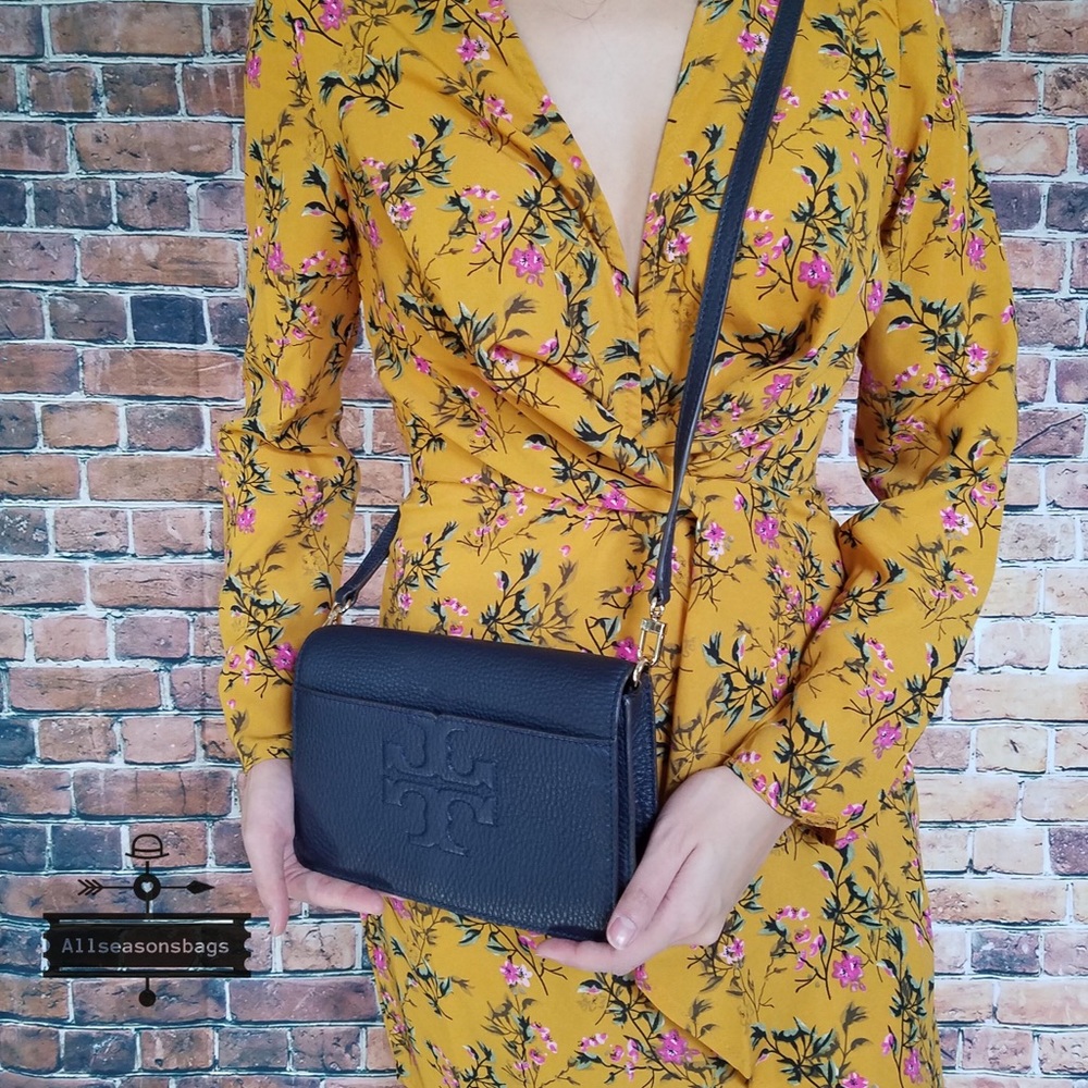 Tory Burch T Bombe Small Navy Crossbody Bag Blue - Picture 6 of 8